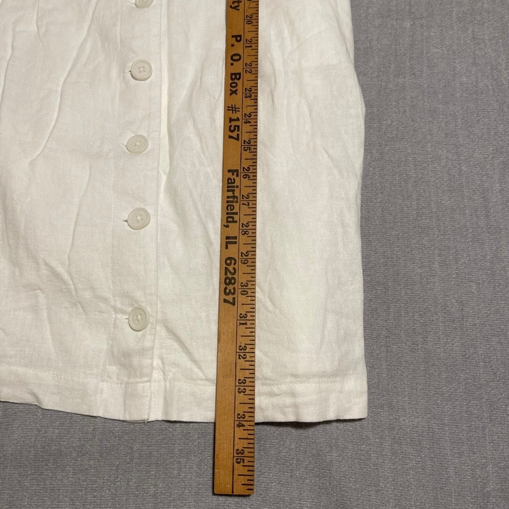 NWT A New Day Small White Linen‎ Button Front Square Neck Tank Dress Resort Wear - Picture 7 of 7